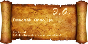 Demcsák Orsolya névjegykártya